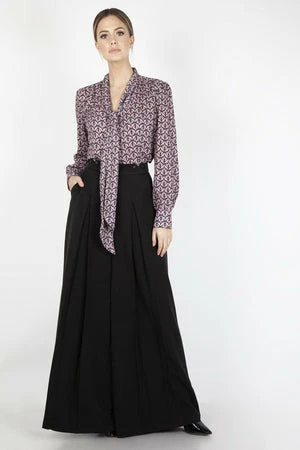 Voodoo Vixen Gabby Crepe Long Sleeve Bow Top - Image 8