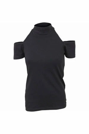 Spiral Gothic Elegance - Halter Neck Drop Shoulder Top