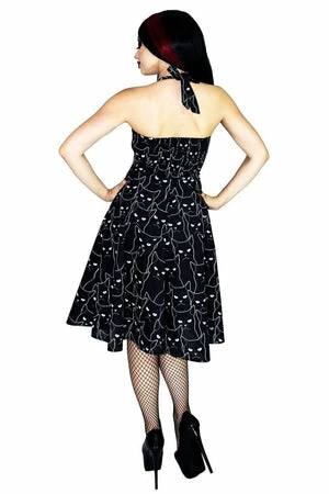 Dr Faust Grumpy Cats Black Midi Dress - Felina - Image 2