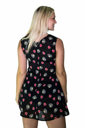 Dr Faust Hearts And Eyes Black Sheer Mini Dress - Camila - Image 4