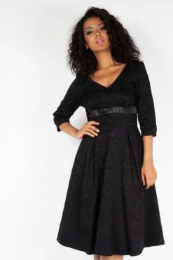 Voodoo Vixen Jane Black Paisley Midi Dress