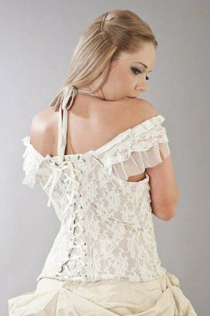 Burleska Jessie Victorian Vintage Top In Lycra And Lace Overlay - Image 2