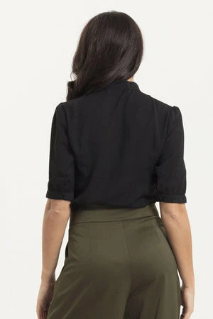Voodoo Vixen Katherine 40s Style Black Blouse - Image 2