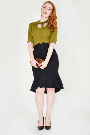 Voodoo Vixen Katherine 40s Style Green Blouse - Image 3
