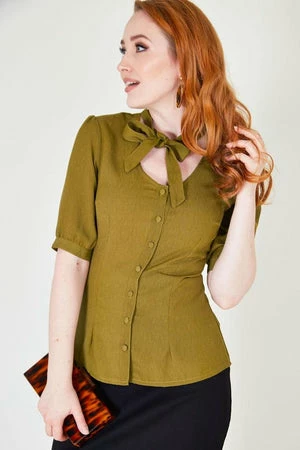 Voodoo Vixen Katherine 40s Style Green Blouse