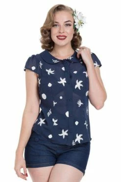 Voodoo Vixen Kelly Under-The-Sea Embroidered Top