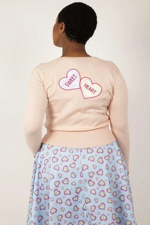 Voodoo Vixen Kim Love Heart Print Cardigan - Image 2