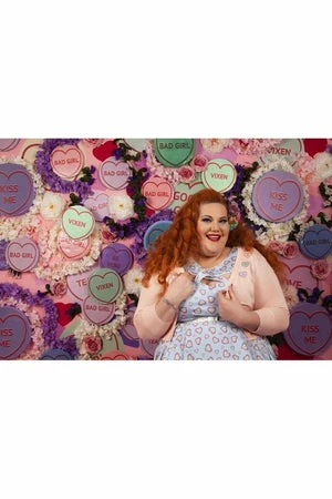 Voodoo Vixen Kim Love Heart Print Cardigan - Image 3