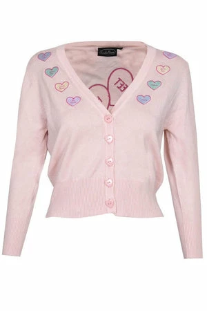 Voodoo Vixen Kim Love Heart Print Cardigan - Image 7