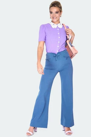 Voodoo Vixen Lace Collar SS Blouse - Image 5