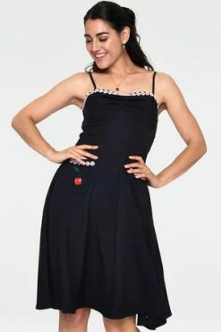Voodoo Vixen Layla Cherry And Daisy Flared Dress