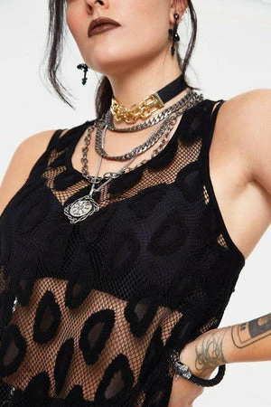 Jawbreaker Leo Mesh Sleeveless Top - Image 4