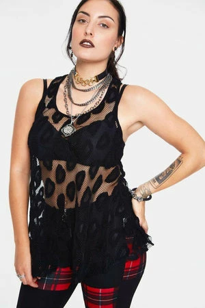 Jawbreaker Leo Mesh Sleeveless Top