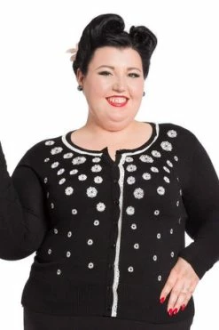 Voodoo Vixen Leticia Rose Embroidery Plus Size Cardigan
