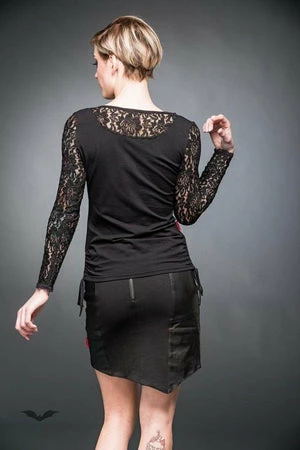 Queen Of Darkness Longsleeve Top With Lace Sleeves - Image 2