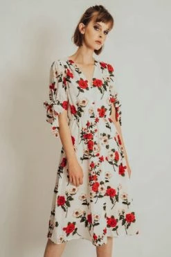 Voodoo Vixen Lorelei Floral Calf Length Dress