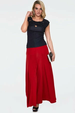 Voodoo Vixen Maddie Black Polka Dot Keyhole Top - Image 3