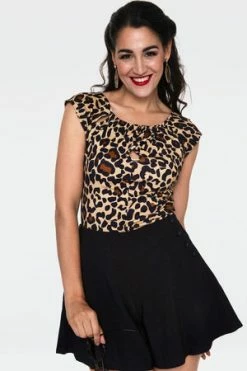 Voodoo Vixen Maddie Leopard Print Keyhole Top