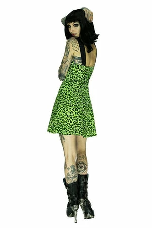 Dr Faust Magical Green Leopard Mini Dress - Sadie - Image 2