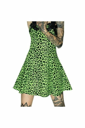 Dr Faust Magical Green Leopard Mini Dress - Sadie - Image 3
