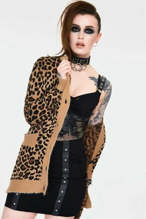 Jawbreaker Maneater Leopard Print Oversized Cardigan - Image 3
