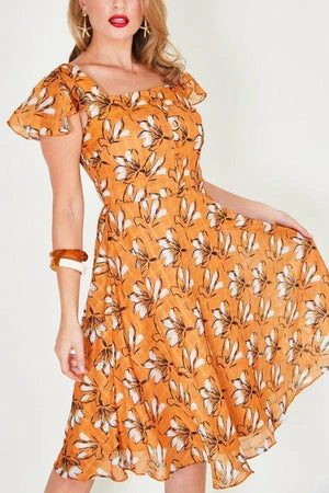 Voodoo Vixen Margot Floral Square Neck Dress