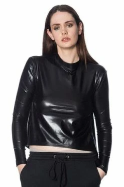Banned Minimal Goth Turtle Neck Top
