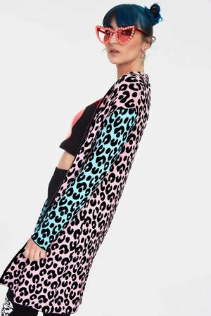 Jawbreaker Multi Pastel Leopard Print Cardigan - Image 4