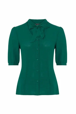 Voodoo Vixen Neck Bow Button Down Blouse - Image 3