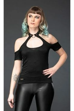 Queen Of Darkness Neckholder Top With Ring At Neck