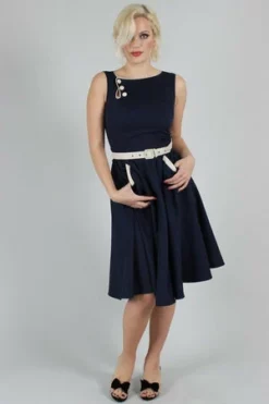 Voodoo Vixen Nyla Sailor Dress With Button Detailing