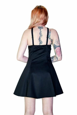 Dr Faust O-Ring Pentagram Strap Black Mini Dress - Rita - Image 2