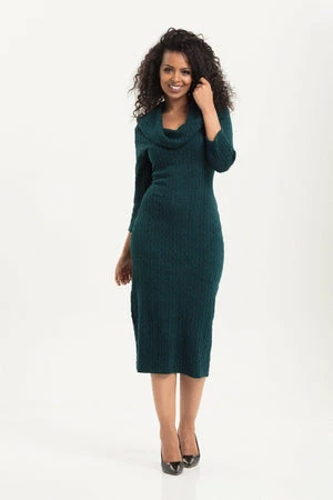 Voodoo Vixen Olivia Green Knit Fitted Dress - Image 3