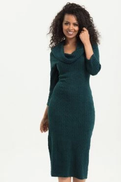 Voodoo Vixen Olivia Green Knit Fitted Dress