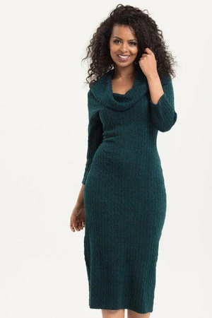 Voodoo Vixen Olivia Green Knit Fitted Dress
