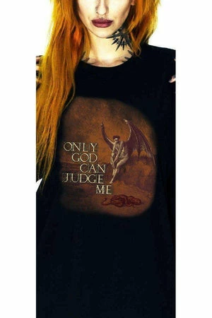 Dr Faust Only God Can Judge Me Black T-Shirt - Aubrielle - Image 2