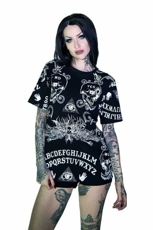 Dr Faust Ouija Board All Over Print Nu Goth Black T-Shirt - Mack - Image 2