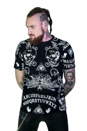 Dr Faust Ouija Board All Over Print Nu Goth Black T-Shirt - Mack