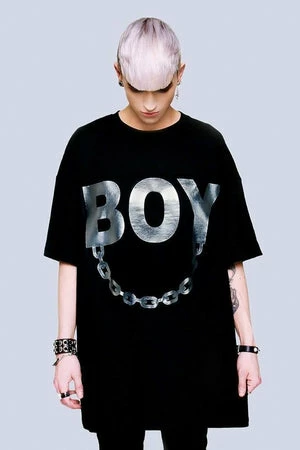 Long Clothing Oversize Boy Chain T-Shirt - Unisex - Image 4