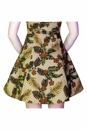 Dr Faust Peanut Brown Flowers Vintage Mini Dress - Joan - Image 3