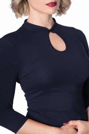 Banned Peek A Boo Mandarin Collar Top - Image 3