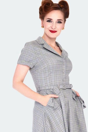 Voodoo Vixen Plaid Bow Pocket Flare Dress - Image 4