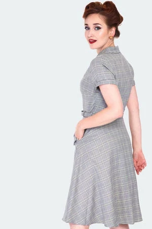 Voodoo Vixen Plaid Bow Pocket Flare Dress - Image 2