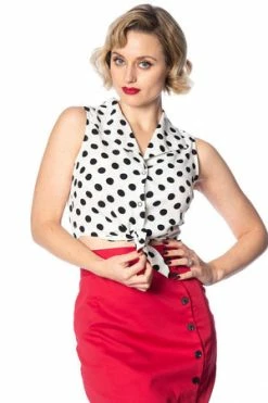 Banned Polka Love Tie Top