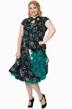 Banned Proud Peacock Cut Out Plus Size Dress
