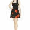 Dr Faust Red Cherry Black Mini Dress - Cherry