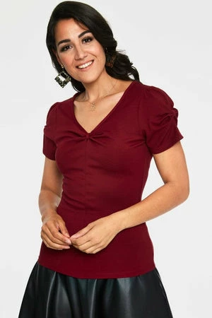 Voodoo Vixen Rhiannon Bow V-Neck Top - Image 6