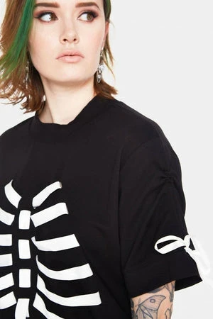 Jawbreaker Ribbon Ribcage Longline Tee - Image 4
