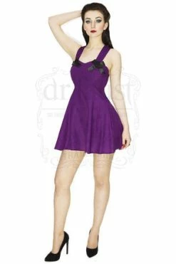 Dr Faust Royal Purple Mini Summer Dress - Millie