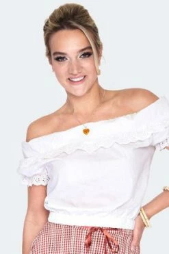 Voodoo Vixen Ruffle Neck Milkmaid Top